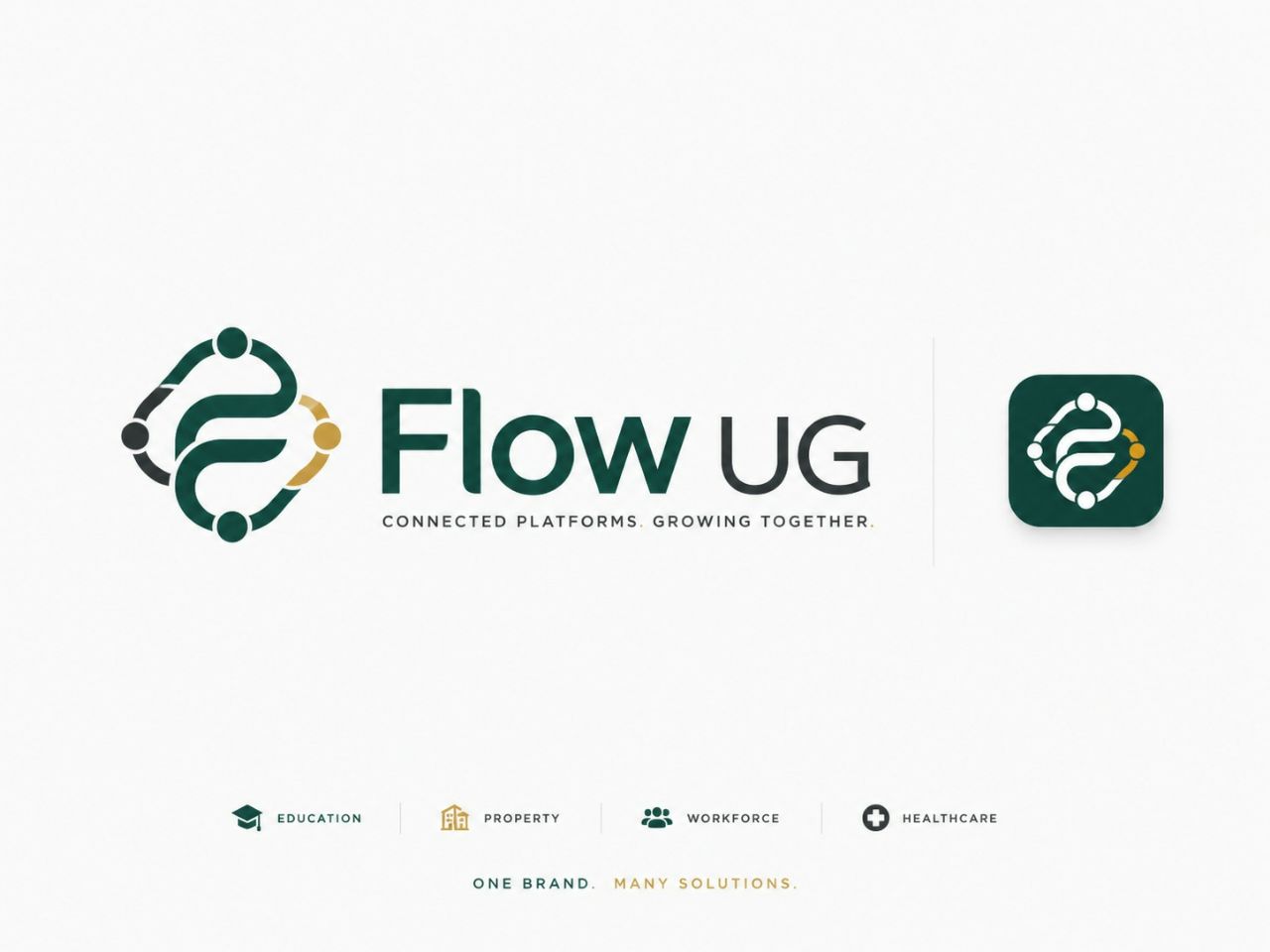 Flow UG connected platforms brand: education, property, workforce and healthcare